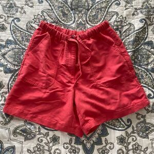 Caribbean Joe Petite Coral Beach Cargo High Waist Shorts Size Medium